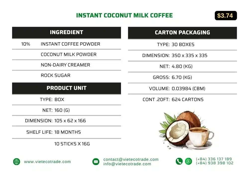 COCOFE INSTANT COCONUT MILK COFFEE COCOFE INSTANT COCONUT MILK COFFEE
