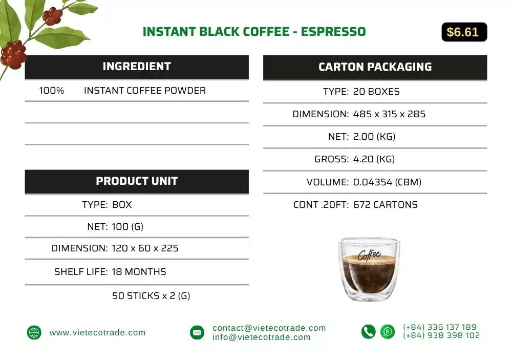 INSTANT BLACK COFFEE - ESPRESSO INSTANT BLACK COFFEE - ESPRESSO